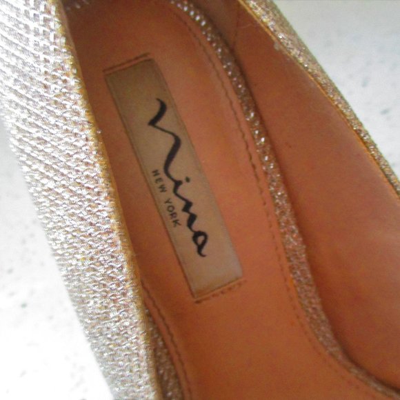 Nina New York Silver Sparkle Dressy Shoe Sz 7 - Picture 8 of 10